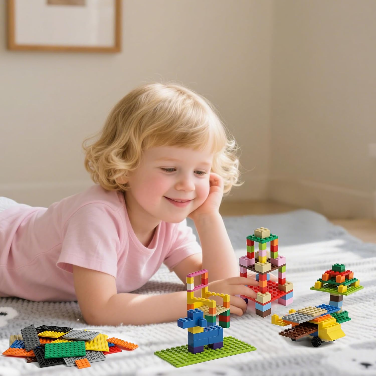 150 Pieces Classic Building Baseplate, 12 Sizes Small Base Plates, Compatible with All Major Brands Building Blocks, 12 Colors - Image 7