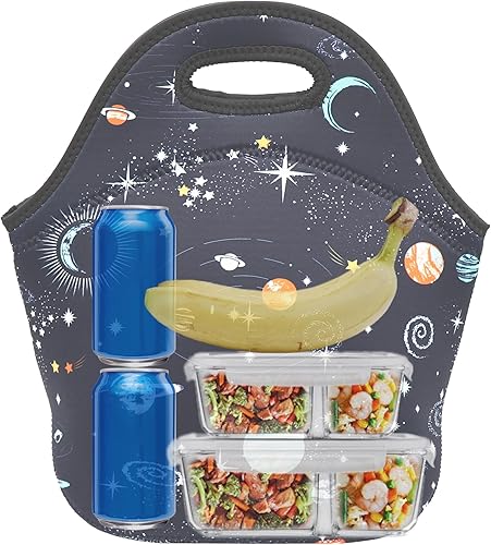 Miniatura 10 de Aiphamy Lonchera de neopreno con aislamiento térmico para mujeres, hombres, adultos y adolescentes (Lama y Cactus)