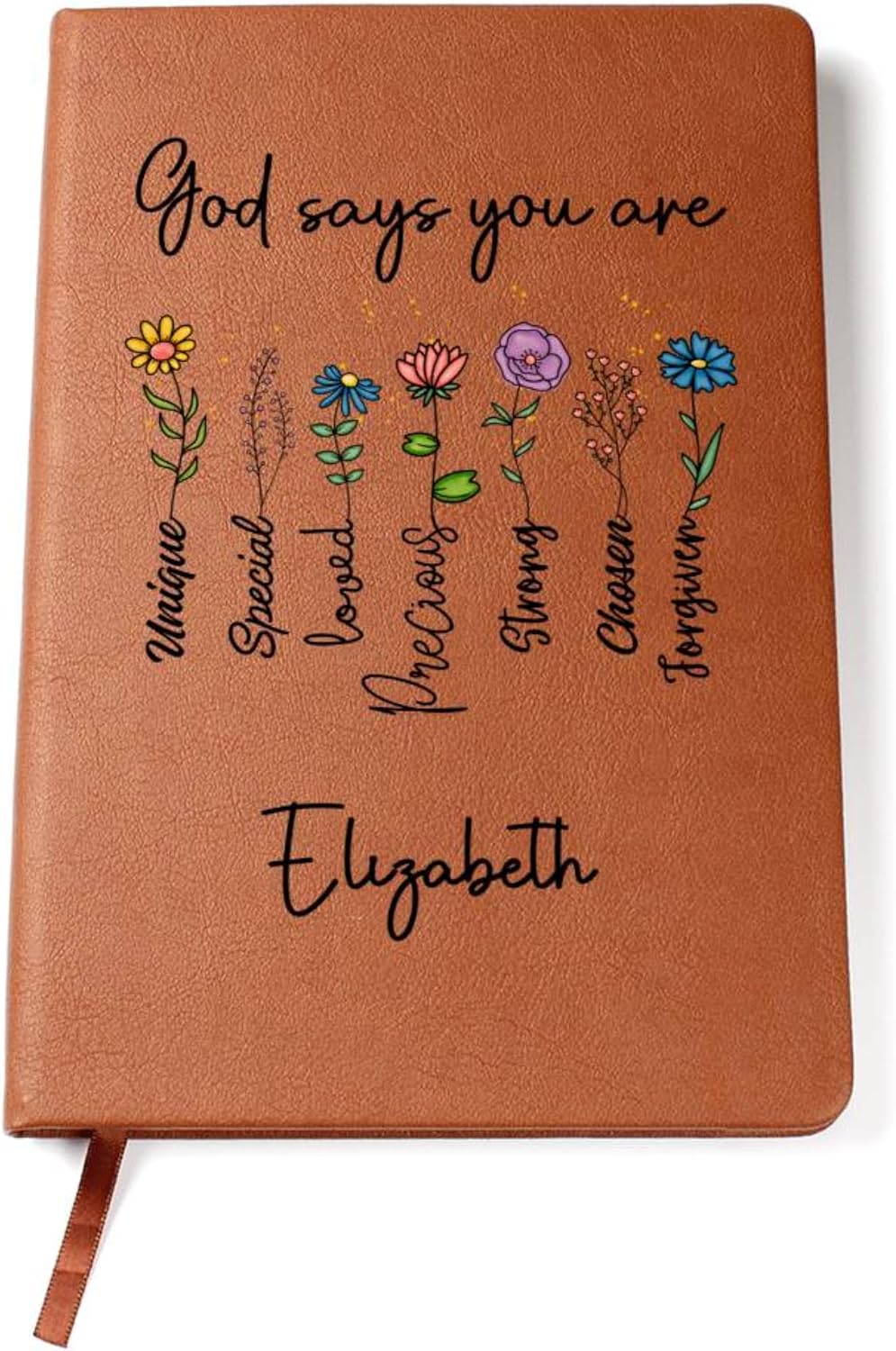 Hilis Personalized Prayer Journal for Woman or Man, Custom A5 Vegan Leather Notebook with Name, Religious Christian Gifts, Gratitude Journal, Devotionals for women, Bible Study Notebooks for Note Taking