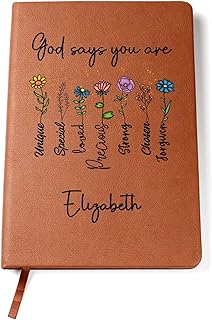 Hilis Personalized Prayer Journal for Woman or Man, Custom A5 Vegan Leat...