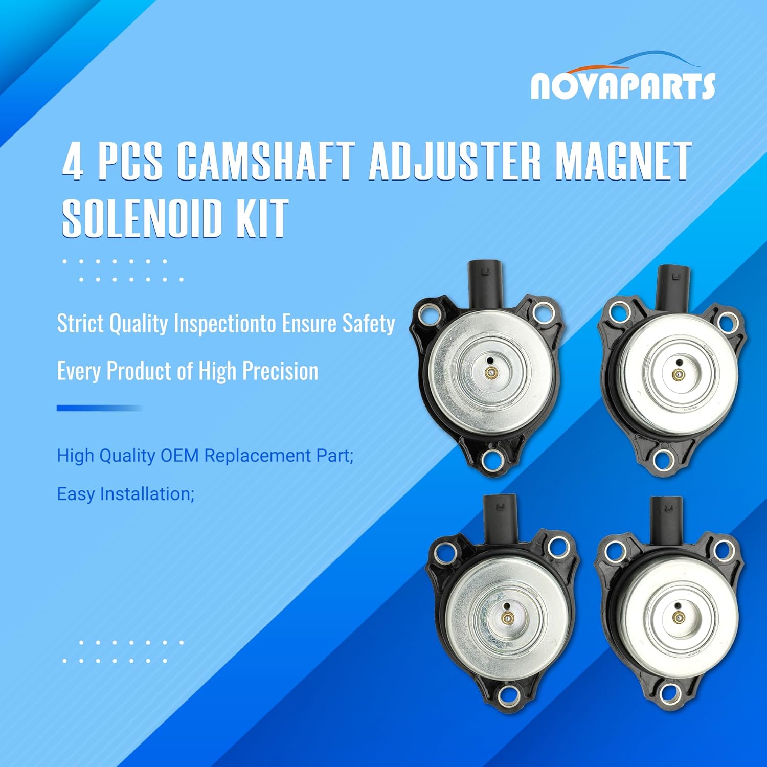 4 PCS Camshaft Adjuster Magnet Solenoid Kit 2720510077 for Mercedes-Benz C300 CL550 CLK350 CLS550 E350 G550 GL450 GLK350 ML350 R350 S550 SL550 Replaces # 272-156-00-00 272-051-01-77