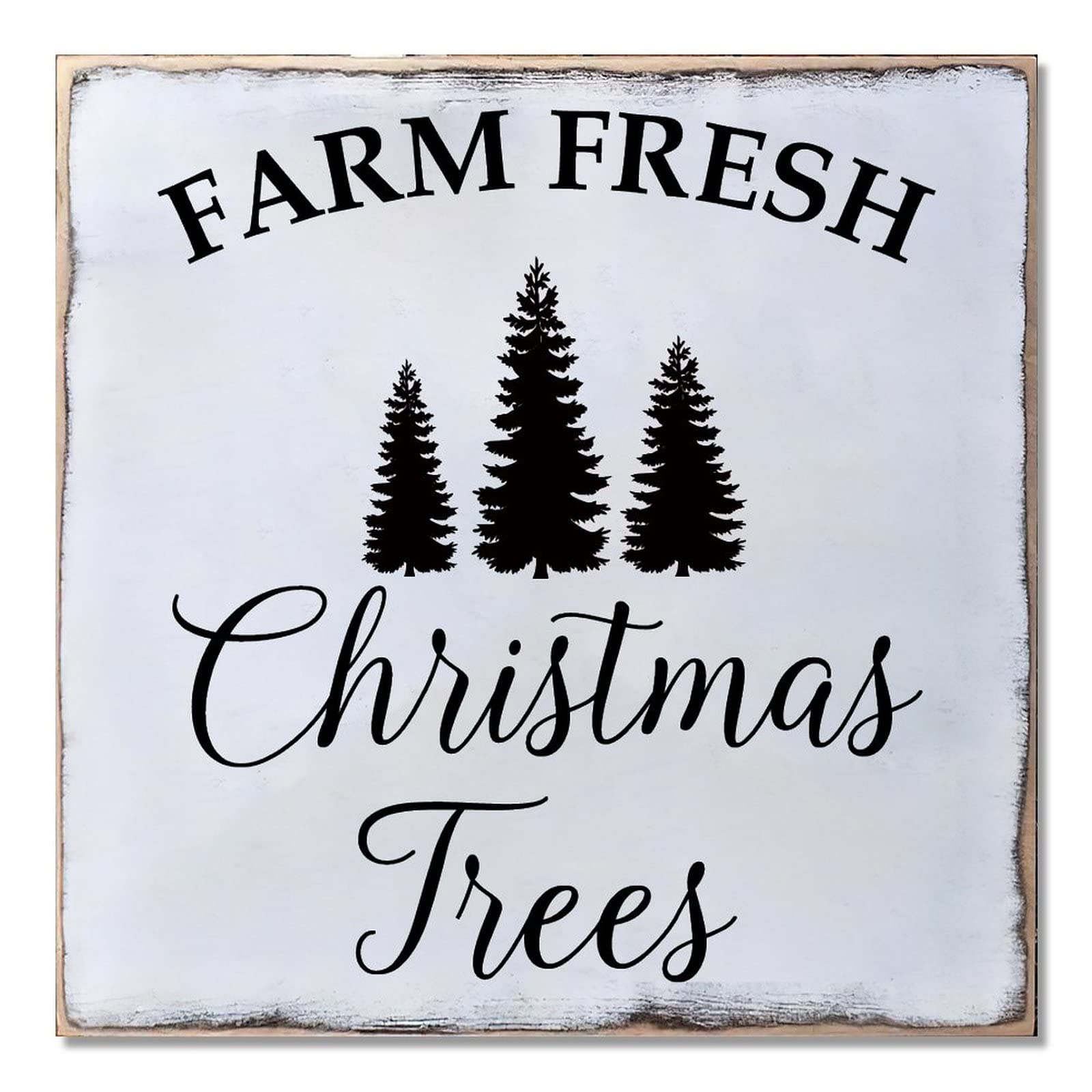Panneau bois Noël Farm Fresh pour déco murale de salon rustique