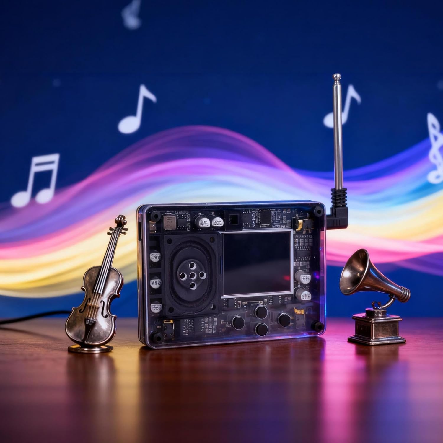 Theremin Instrument, Mini Theremin Musical Electronic Creative Instrument with Screen Display Support 20 Instrument Types and 70 Tones for Gift