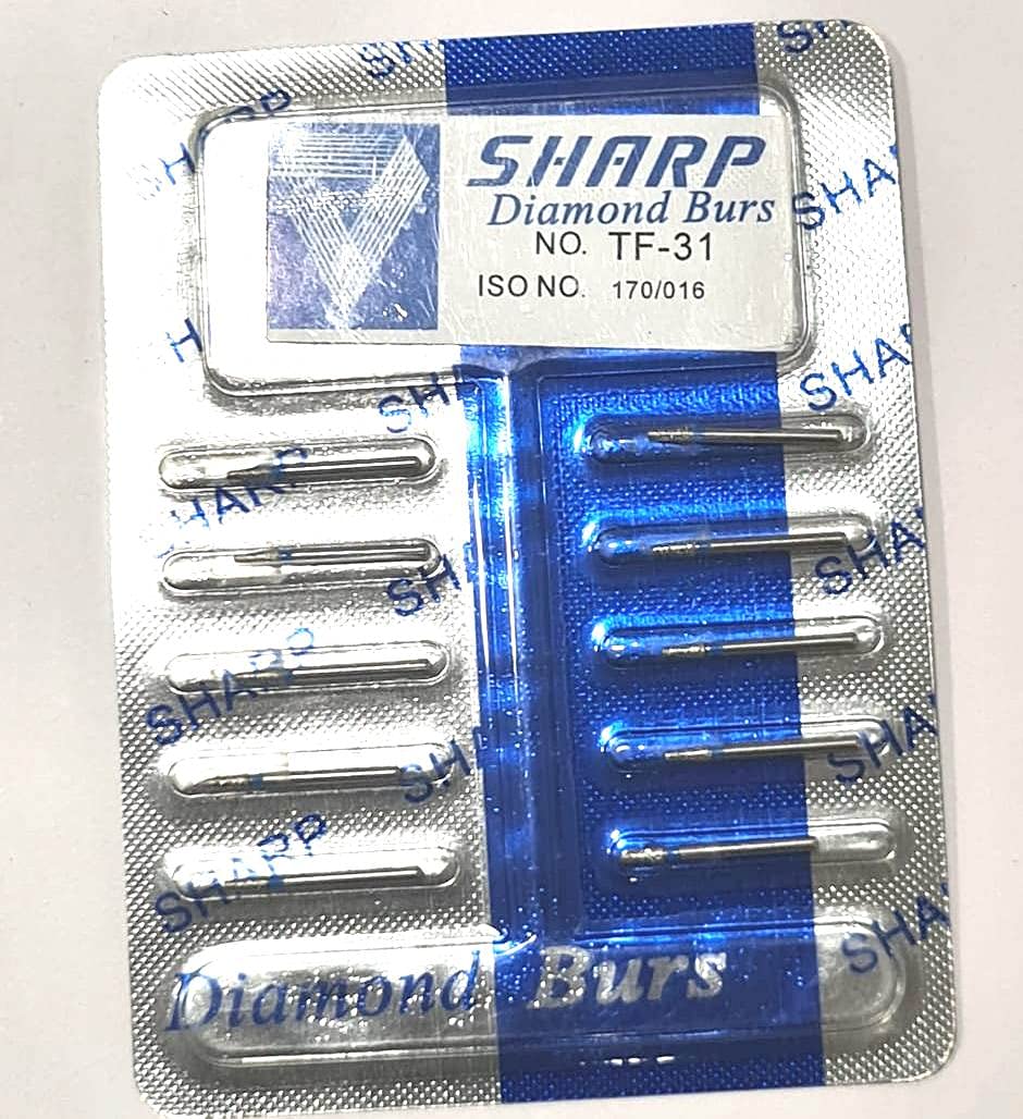 Dental Sharp Diamond Burs Pack of 5pc TF-31
