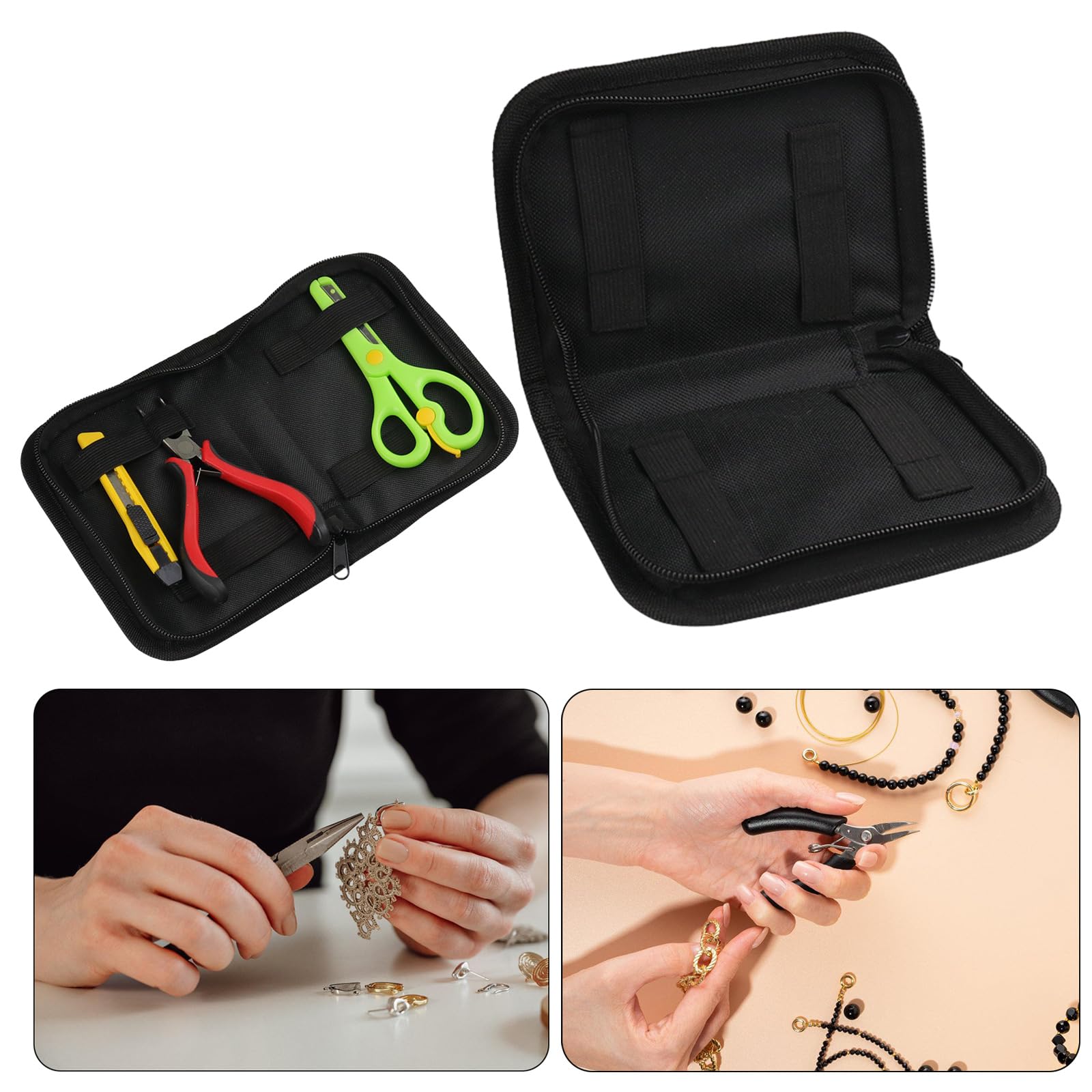 Professional Jewelry Designers Pouches Board Supported Tool Bag For Beading And Crafting Enthusiasts