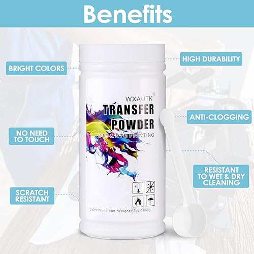 Miniatura 6 de DTF - Adhesivo de transferencia digital blanco termofusible de 2293oz14 libras polvo DTF de transferencia digital blanco para sublimación polvo