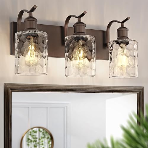 Miniatura 16 de Lámpara de tocador de baño con 4 luces, aplique de pared de níquel cepillado, lámpara de baño moderna con vidrio transparente, VL01BN-4 Níquel