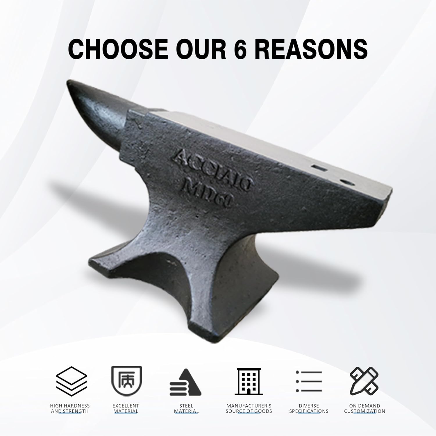 Nanberone Single Horn Anvil for Blacksmithing - 132Lbs Cast Steel Anvil High Hardness Round Horn Anvil with Large Countertop and Stable Base | Blacksmith Metalsmith Tool for Bending and Shaping