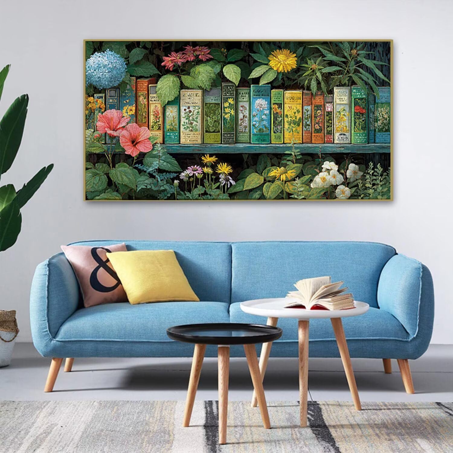 Puzzle para Adultos 1692 Piezas, Estantería de Flores Puzzle, Difícil, Desafiante, Rompecabezas Encajan Perfectamente, Letras en la Parte Posterior, Regalo para Personas Mayores (179x31cm) v-472