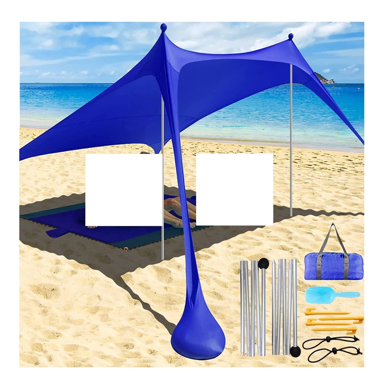 Tente de plage familiale portable abri d'ombrage anti-vent de jardin
