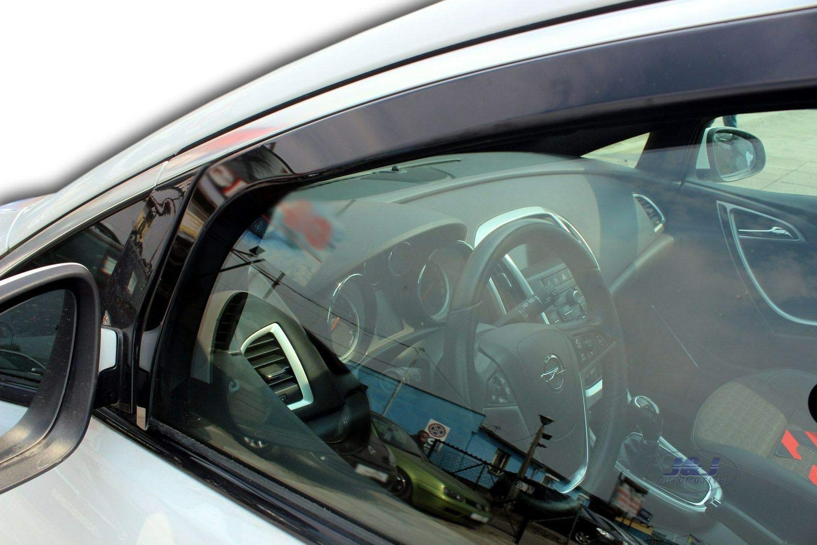 J&J AUTOMOTIVE Windabweiser passend für Opel Astra GTC 3-Türer 2012-2018 2tlg, Heko Regenabweiser Vorne Getönt Dunkel Passform