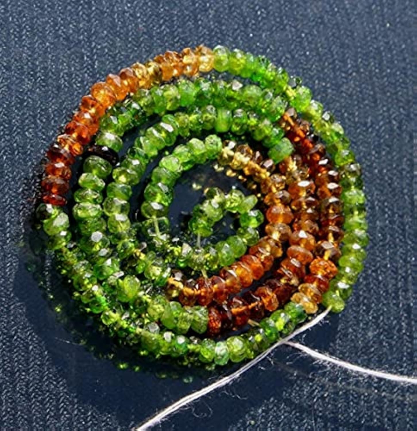 Chrome diopside loose beads perles rondelles facettées minéraux naturels vert brun pour bijoux