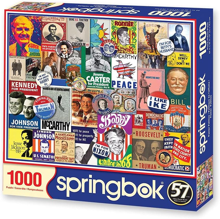 Springbok 1000 Piece Jigsaw Puzzle Poster Politics - Made in USA