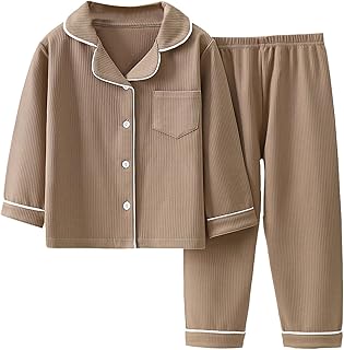 Conjunto de pijama para bebé, pijama infantil y niña y manga larga de invierno, juego de ropa de casa de dos piezas para niñas y niñas con estampado de bebé