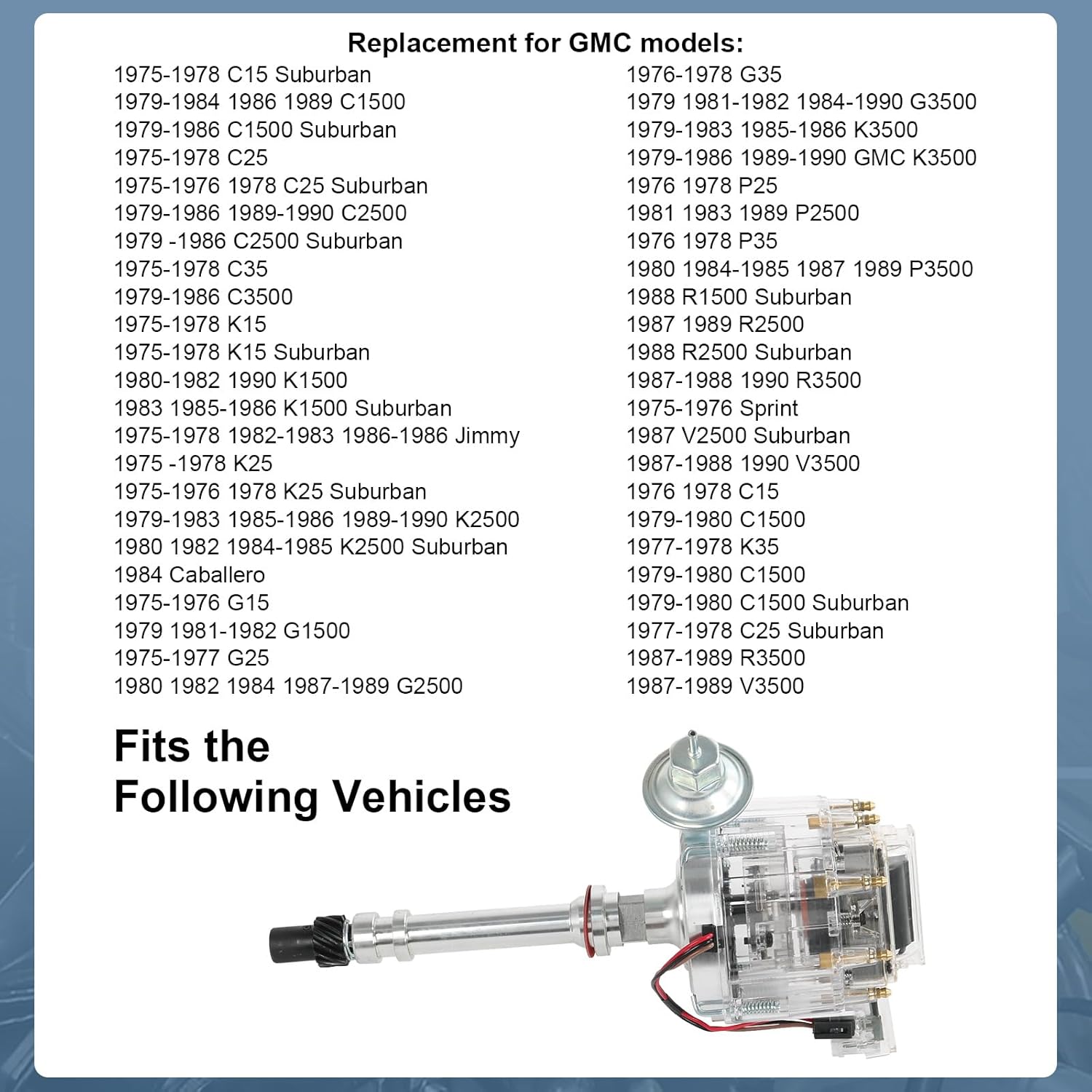 HEI Distributor Clear Cap Compatible with Chevy GM SBC V8 283 305 307 327 350 400 Small Blocks BBC 396 427 454 Big Block 65K Coil 7500 RPM