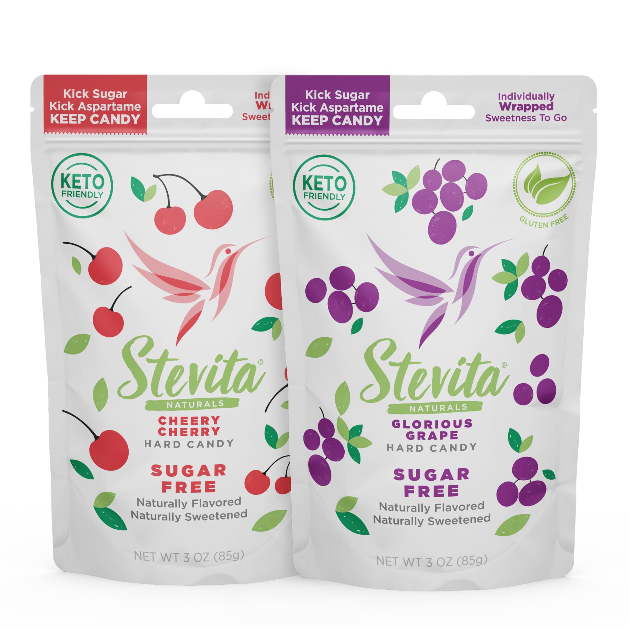 Amazon.com : Stevita Hard Candy - 3 oz Pouch Cheery Cherry + 3 oz