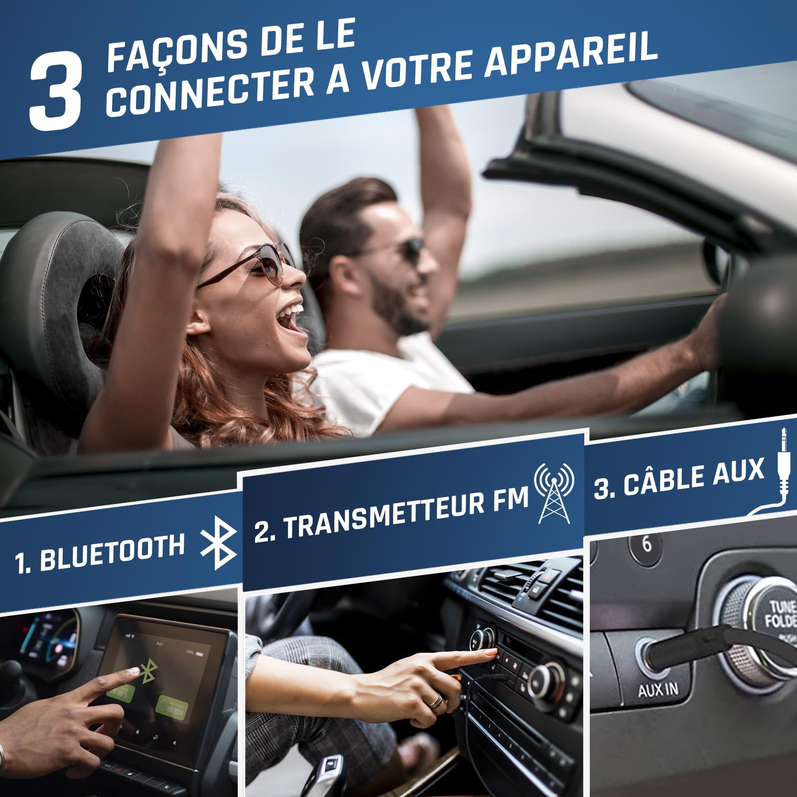 KLIM Discover - Lecteur CD Portable avec Batterie Longue durée et Casque - Radio FM - Compatible MP3 et Carte SD - Transmetteur FM, Bluetooth - Idéal pour Voiture