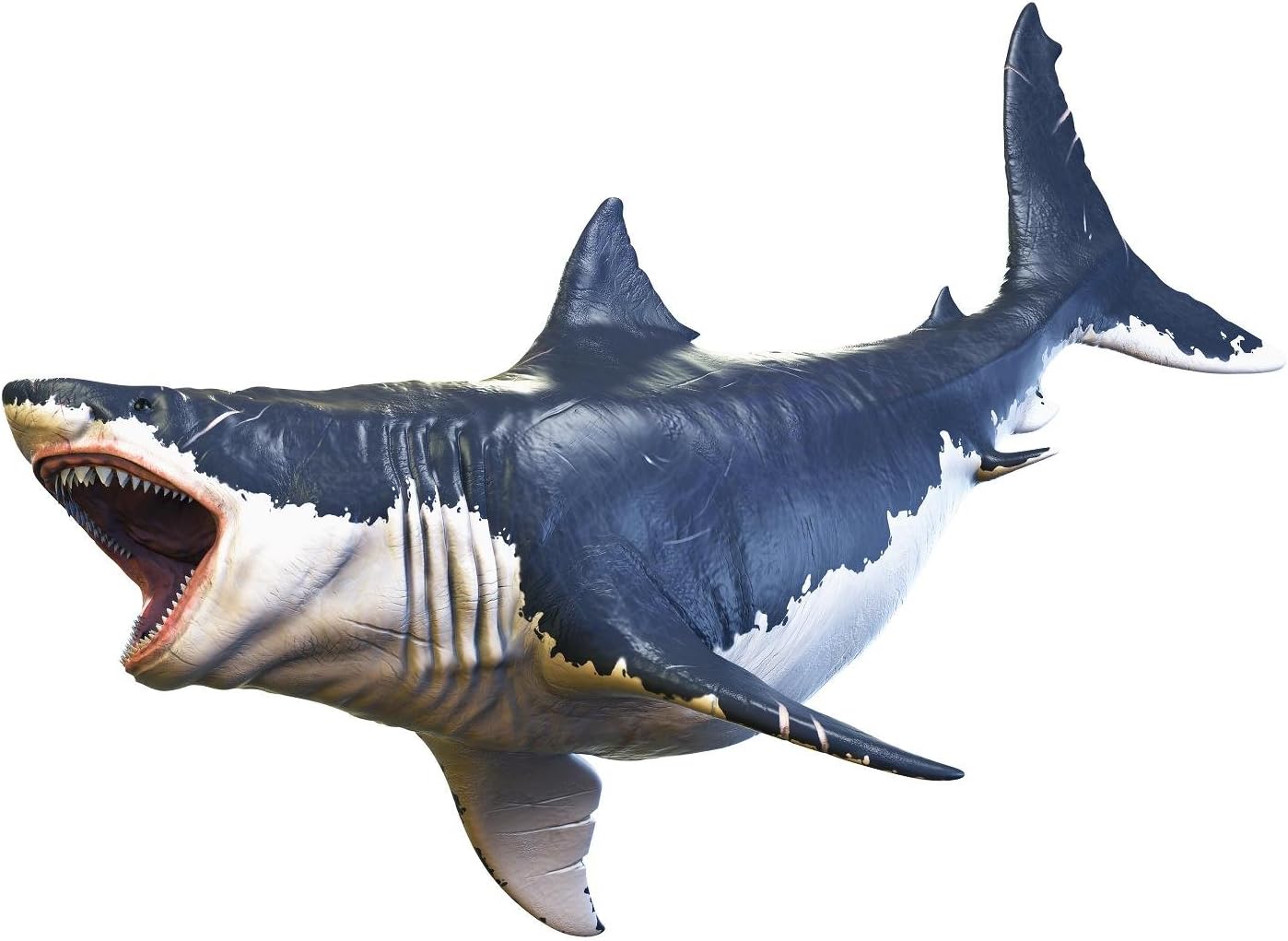 18" Megalodon #2 Shark Wall Decal Sticker Ocean Under The Sea Kids Room Decor Boys Bedroom Birthday Gift Man Cave Decor Prehistoric Extinct Big Tooth