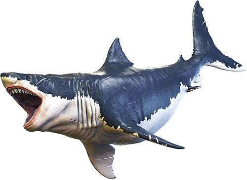Stickit Graphix Calcomanía de pared de tiburón Megalodon #2 de 18 pulgadas, diseño de océano bajo el mar, decoración de habitación de niños, regalo