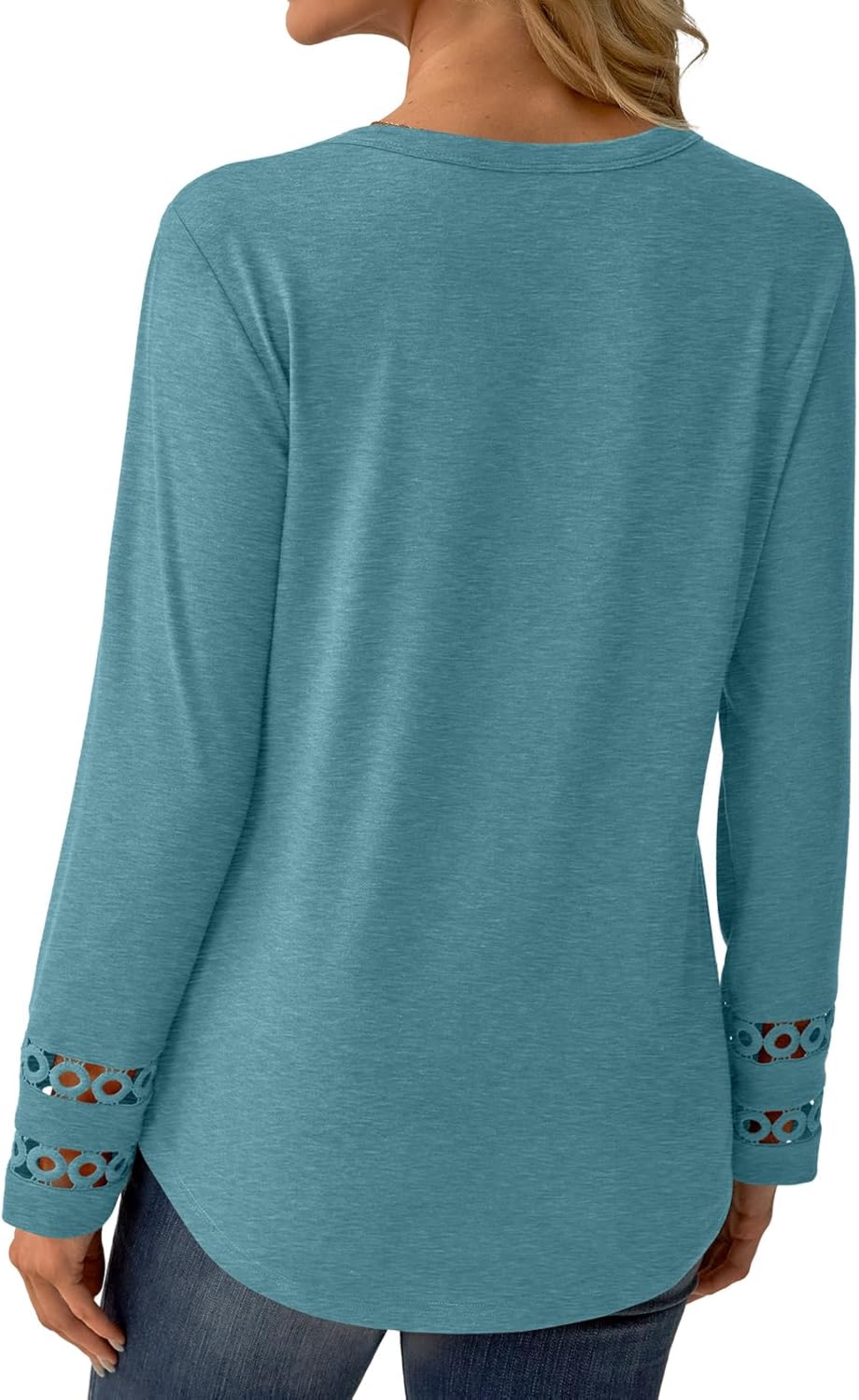 Women’s Long Sleeve V Neck Tunic Top Casual Dressy Blouse Business Loose Fit Trendy 2025 Fall Outfits - Image 5