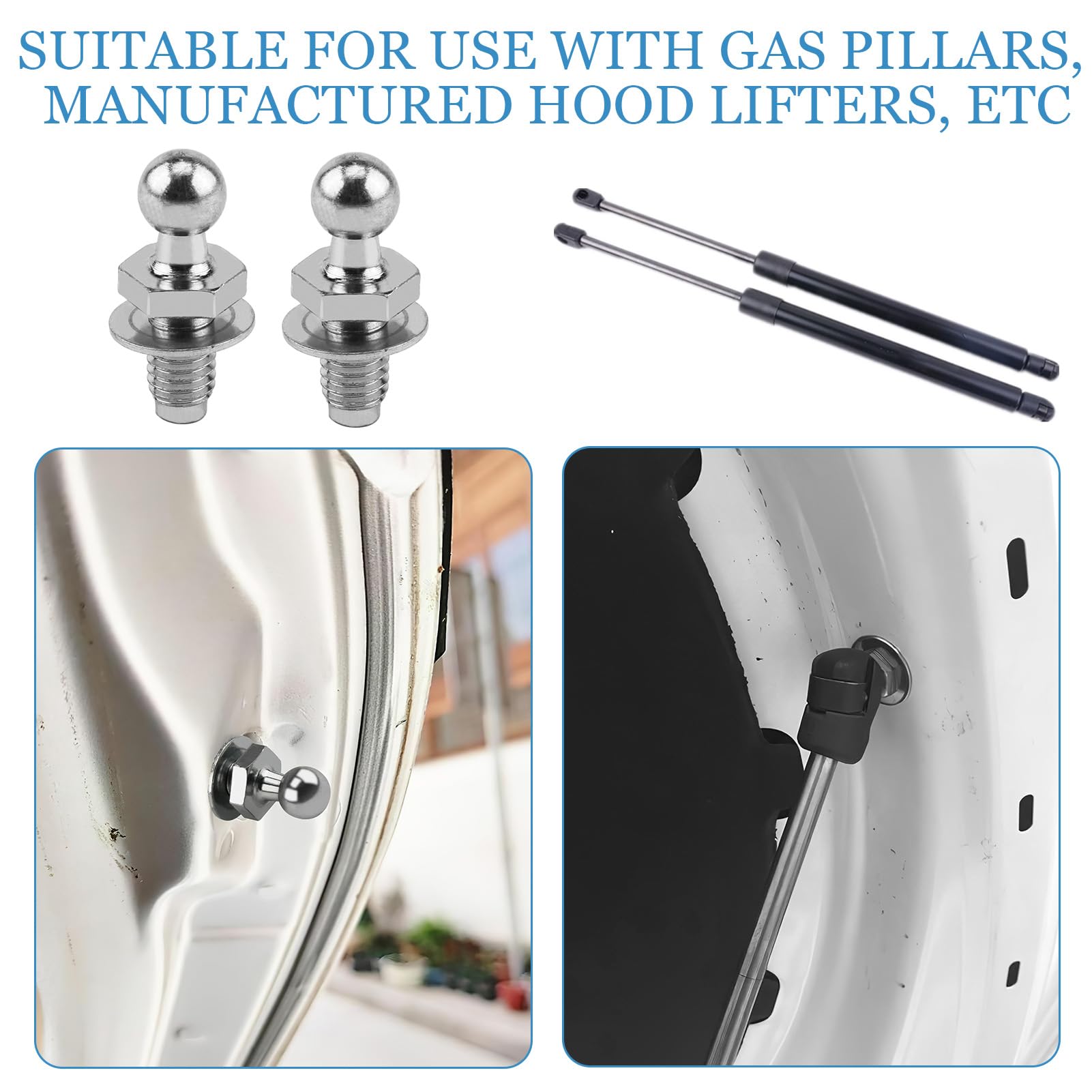 2x M8 Kugelzapfen Edelstahl - Verstärkte Kugelköpfe Für Gasdruckfedern Auto & Boot