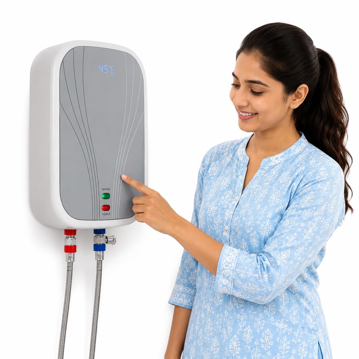 Drumstone (𝐒𝐩𝐞𝐜𝐢𝐚𝐥 𝟏𝟓 𝐘𝐞𝐚𝐫𝐬 𝐖𝐚𝐫𝐫𝐚𝐧𝐭𝐲) Electric Water Heater 3L Vertical Geyser, Wall Mounted Mini Geyser with LED Indicators, Copper Heating Element, Rapid Heating for-image-22