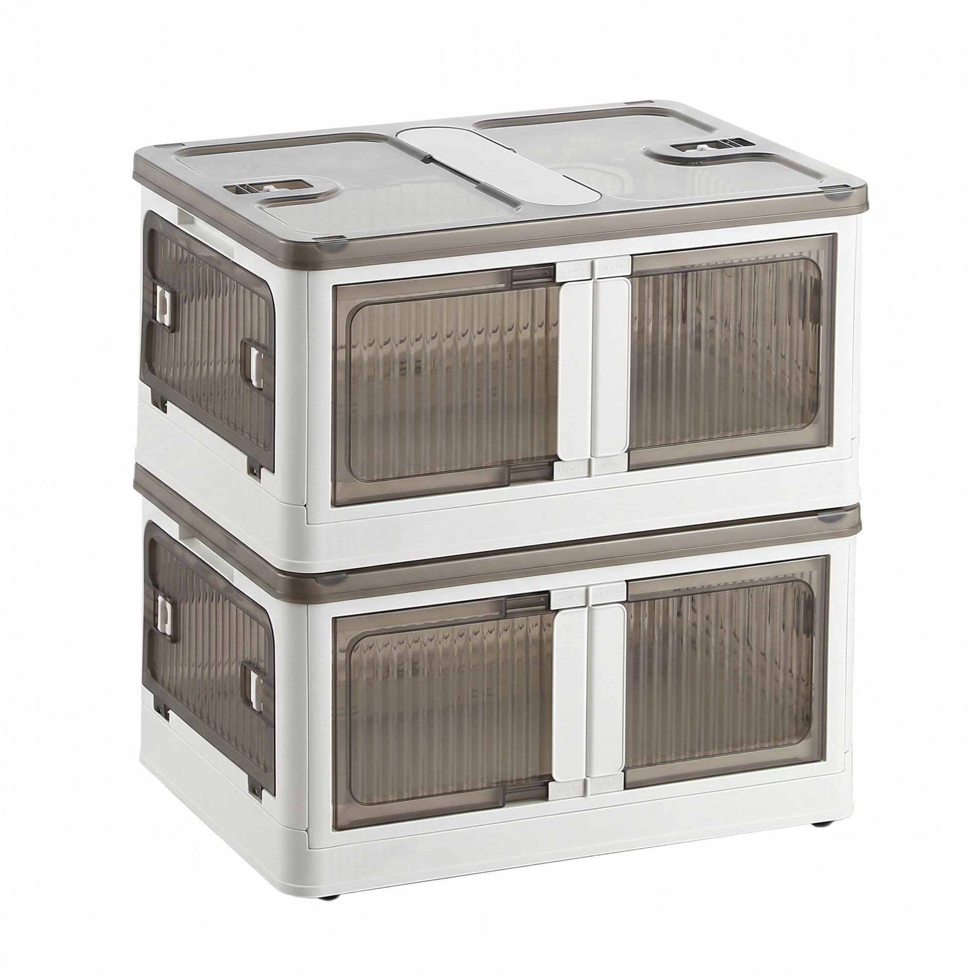 Well Home Caja de almacenamiento plegable multifuncional en color Blanco 2 Niveles, 140L por Nivel, 280 L en Total