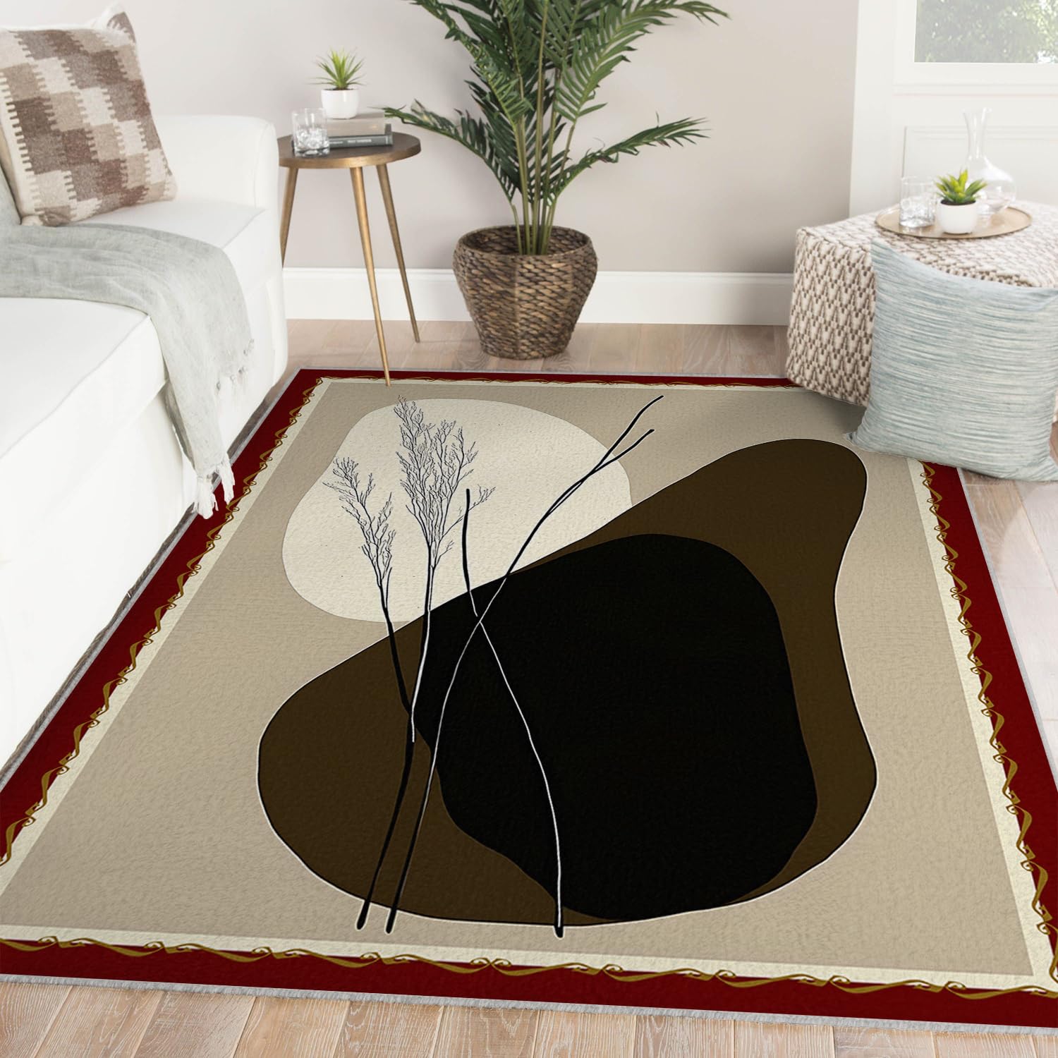 Dywan z połowy wieku 60 x 120 cm cienki nadający się do prania abstrakcyjna geometria drukowane kolorowe klocki dywan skandynawski wystrój wycieraczka do salonu przy łóżku