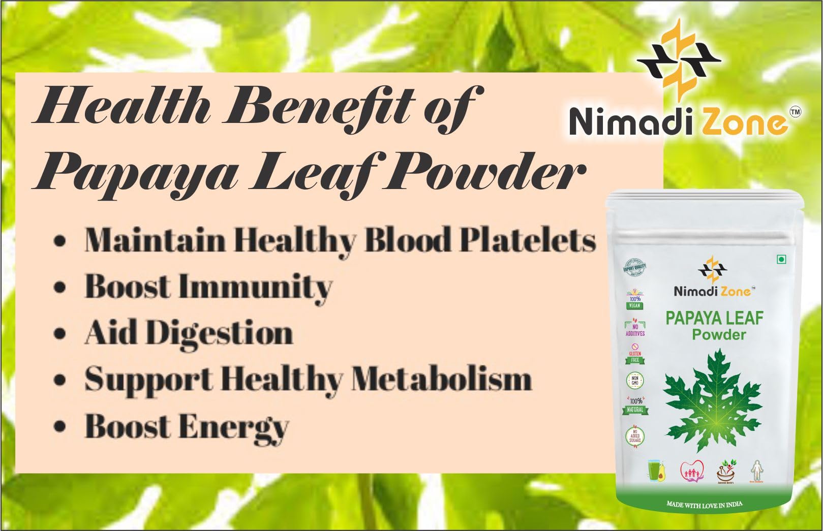 Nimadi Zone Papaya Leaf Powder - 200 GM By Nimadi Zone - Image 5 thumbnail