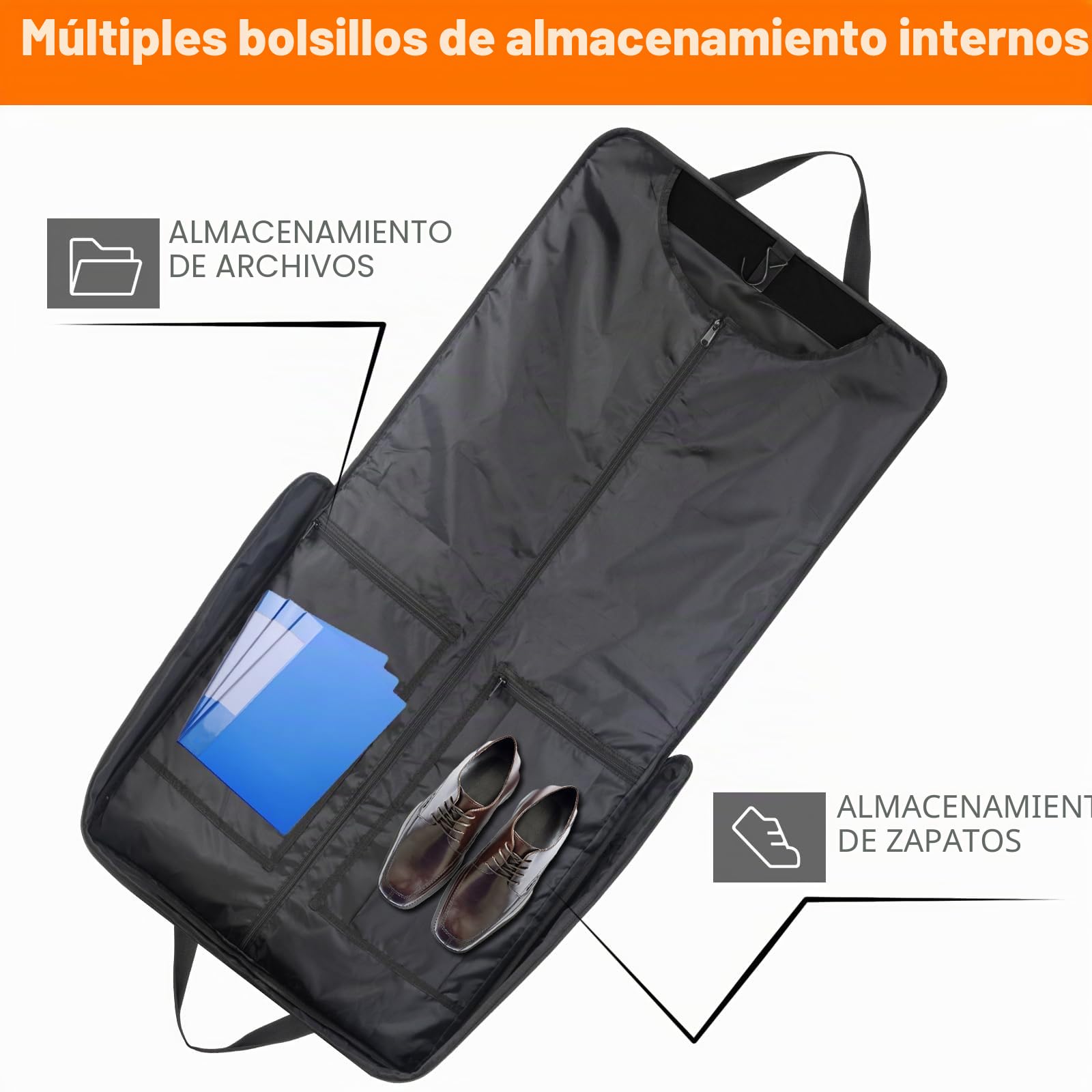 KINGSLONG Portatrajes Hombre Viaje Port Traje Bolsas Trajes Funda Traje Hombre Fundas Ropa para Trajes Abrigos Vestidos de Noche con Gancho y Bolsa para Zapatos