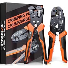 Preciva 3-in-1 Insulated Terminal Crimping Tool with Wire Stripper,Color-Coded Jaws for 0.5-6mm2 20-10 AWG Electrical Connectors, Ergonomic Handheld Pliers for Automotive & DIY Wiring