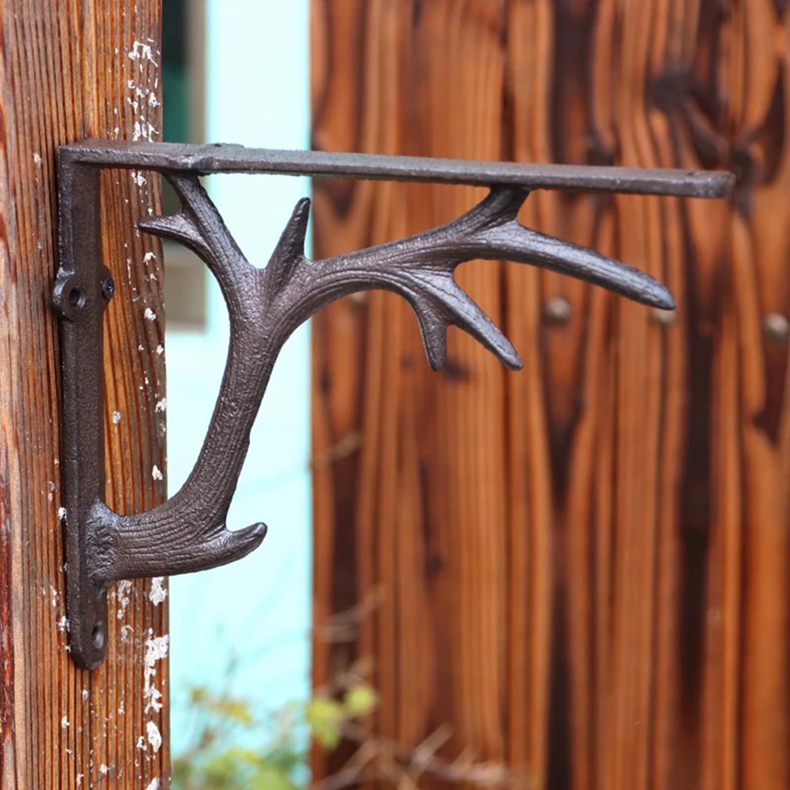 2 Pezzi Staffe per Mensole in Ghisa,Reggimensola da Muro,Supporti per Scaffali di Metallo Galleggiante,Staffa Angolari 90 Gradi per Decorative di Giardino,con Viti (24,8cm)