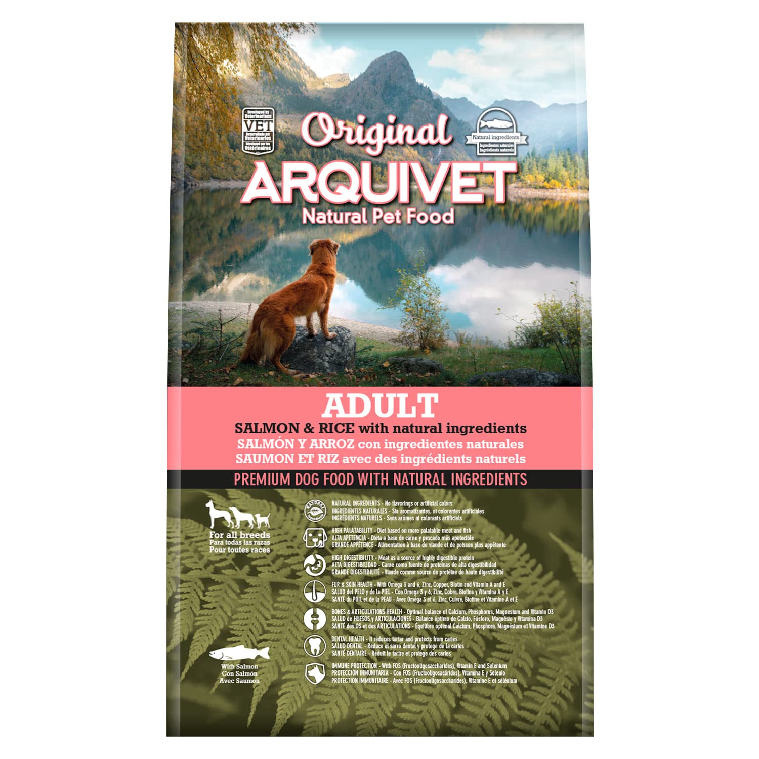Arquivet Original Adult - Pienso para Perros Adultos - Salmón y Arroz, 3 kg (Paquete de 1)