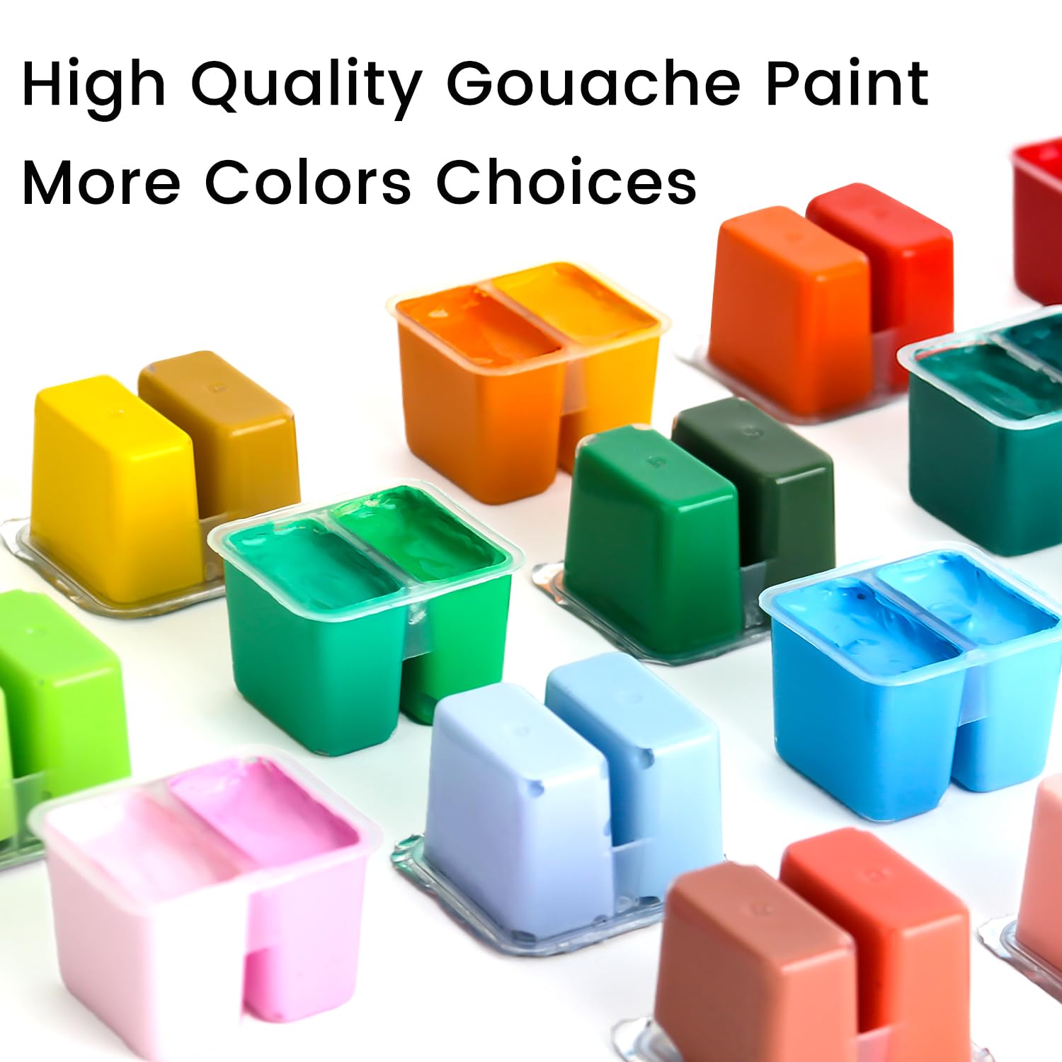 HIMI Gouache Paint Set, 112 Colors x 12g Twin Jelly Cup Design in a Carrying Case, Non-Toxic Paint for Canvas and Paper, Perfect for Artists, Student, Gouache Opaque Painting(White) - Image 3
