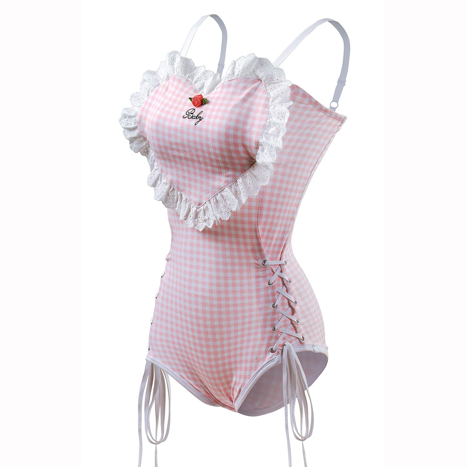 Littleforbig Cotton Fancy Bunny Romper Onesie Pajamas Teddy Lingerie One Piece Babydoll Bodysuit