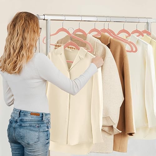 Miniatura 2 de Paquete de 30 perchas de terciopelo antideslizantes, perchas resistentes con gancho giratorio de 360, perchas delgadas y duraderas para ahorrar
