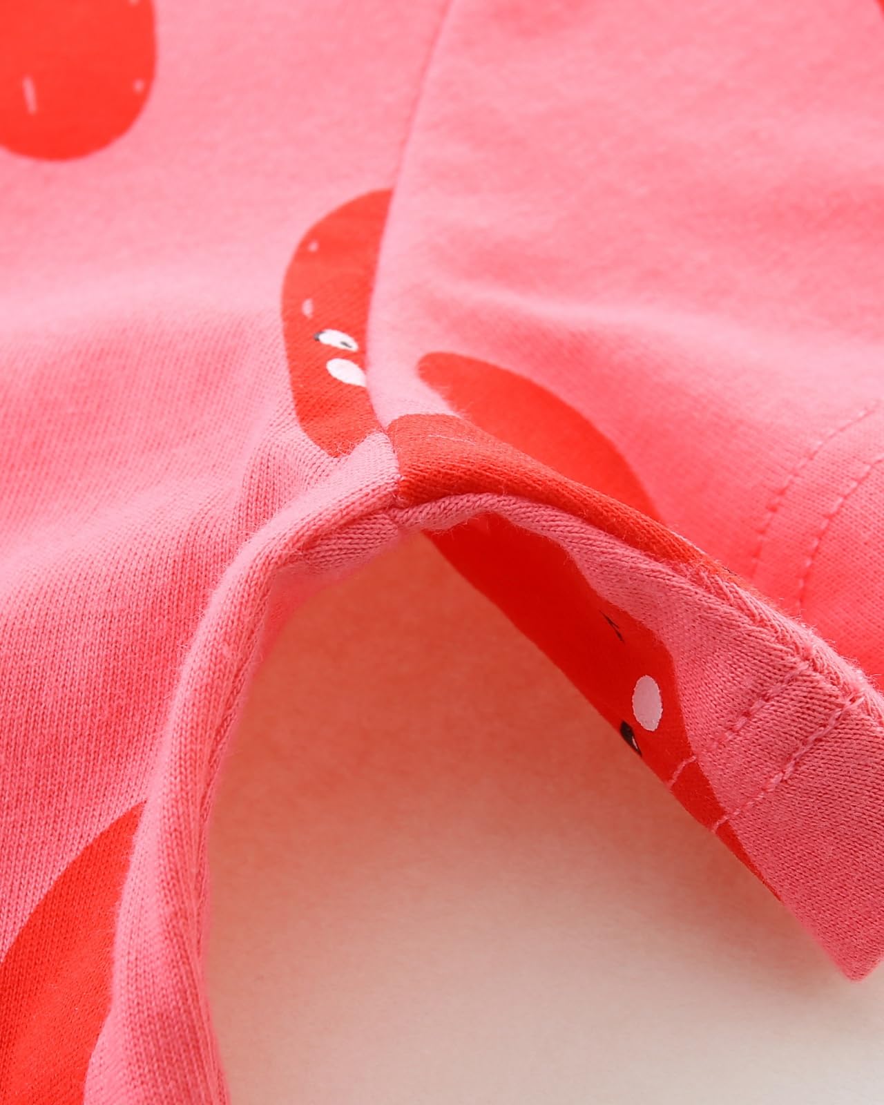 Robe d'été pour Fille Coton Boutons ou Fleur Manches Courtes Style Détendu Vetement Enfants de 1-7 Ans