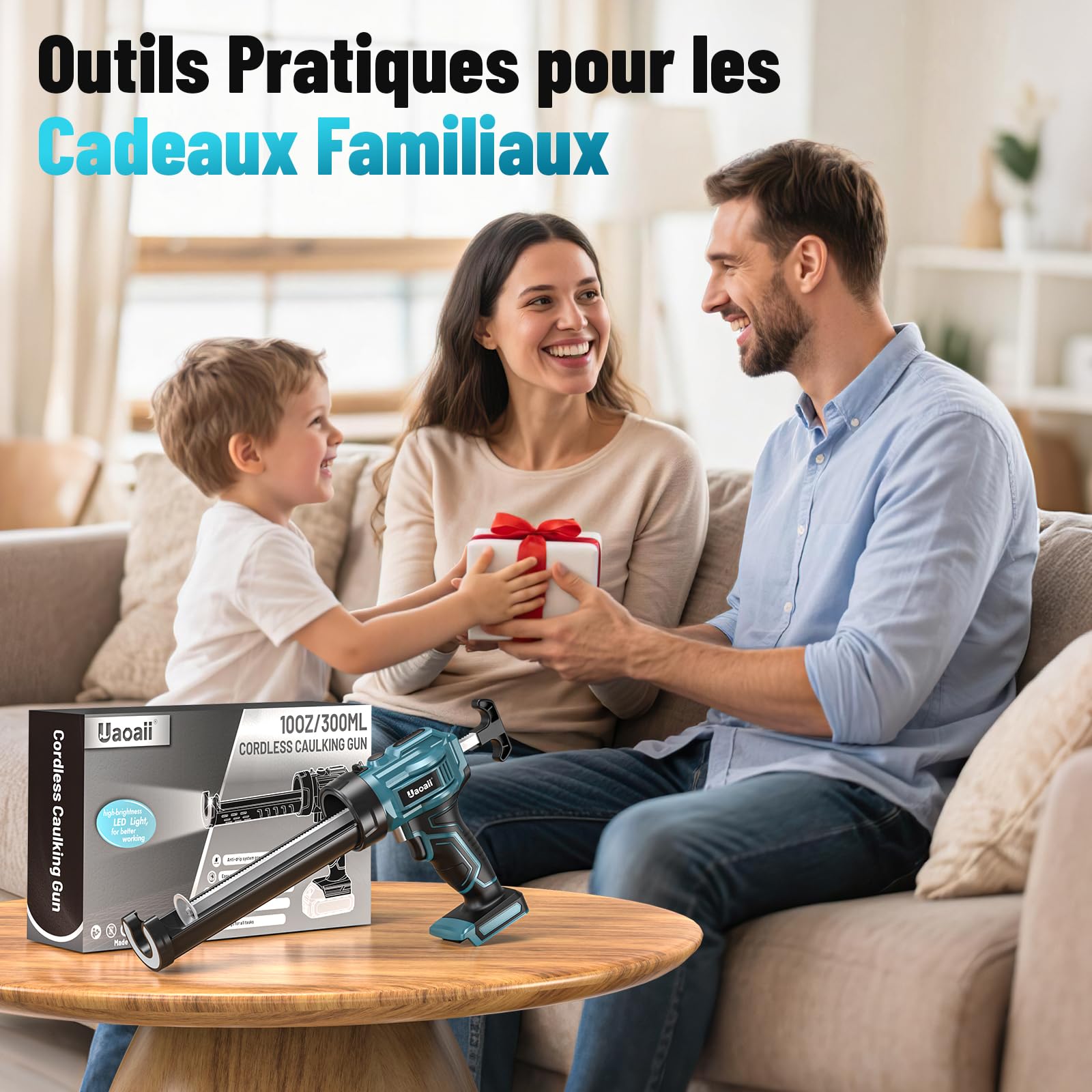Pistolet à Silicone Electrique 21V Compatible avec Batteries Makita 18V, Vitesse Réglable pour Calfeutrage