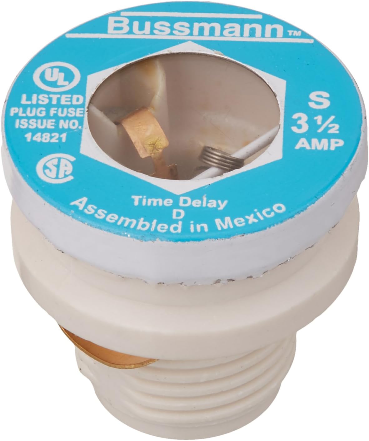 Bussmann S-3-1/2 3-1/2 Amp Type S Time-Delay Dual-Element Plug Fuse Rejection Base, 125V UL Listed, 4-Pack