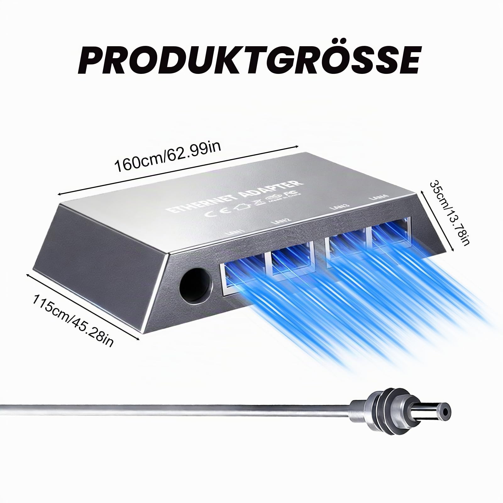Ethernet-Adapter für Starlink Gen 3/Mini, 4-Port RJ45 LAN-Netzwerkweiterung Gigabit LAN Splitter, Starlink-Ethernet-Adapter LAN Verteiler für kabelgebundene Externe Netzwerke, 4 Geräte gleichzeitig