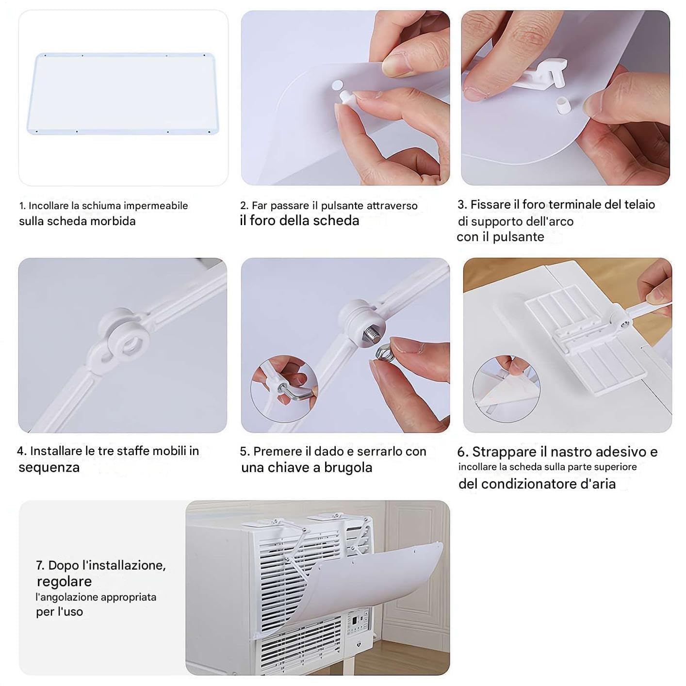 Aire acondicionado de ventana ajustable, guía de aire anticondensación para inquilinos, ideal para sala de estar y dormitorio, solución perfecta para el verano