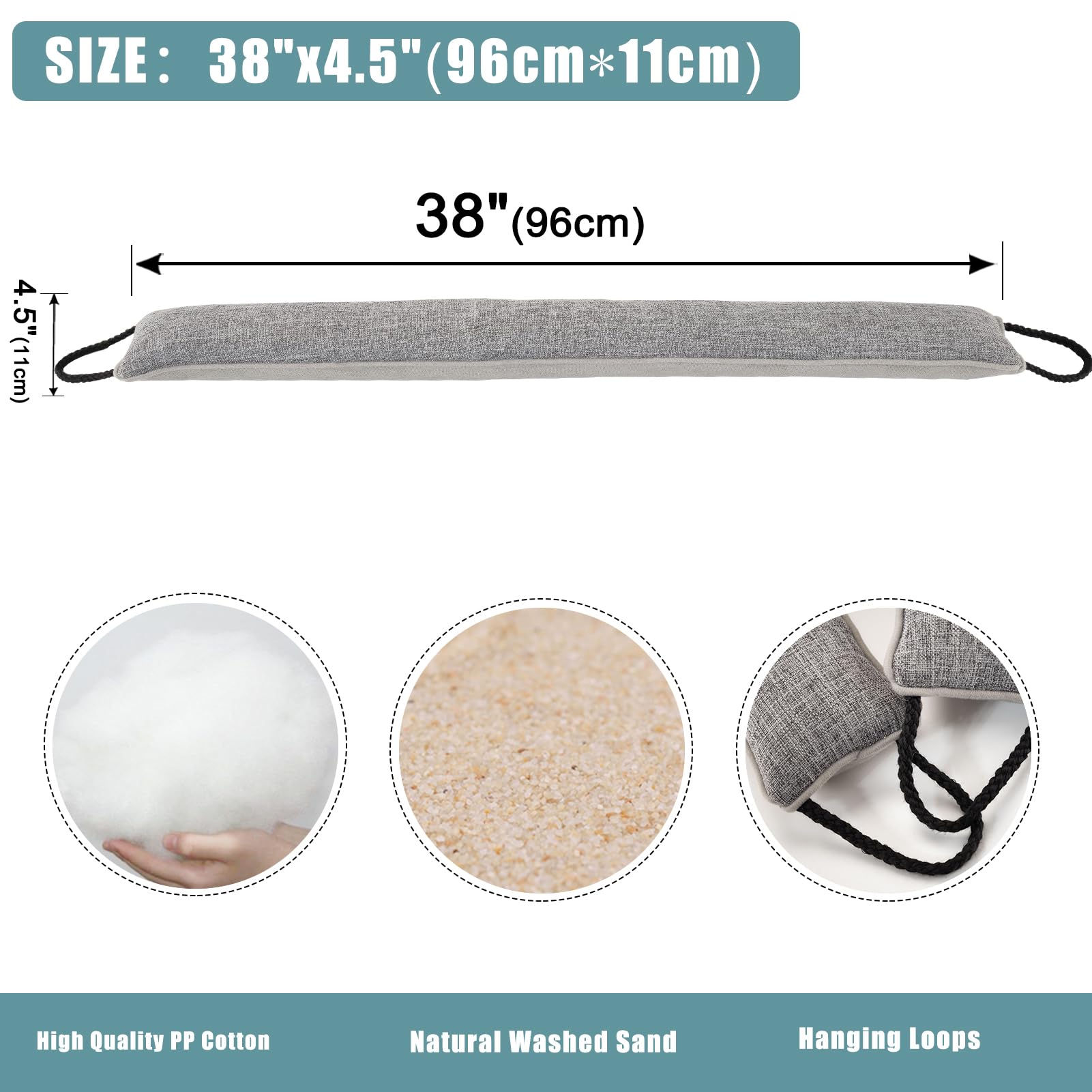 Marwood Under Door Draught Excluder 96cm Wind Stopper for Door & Window - Image 2