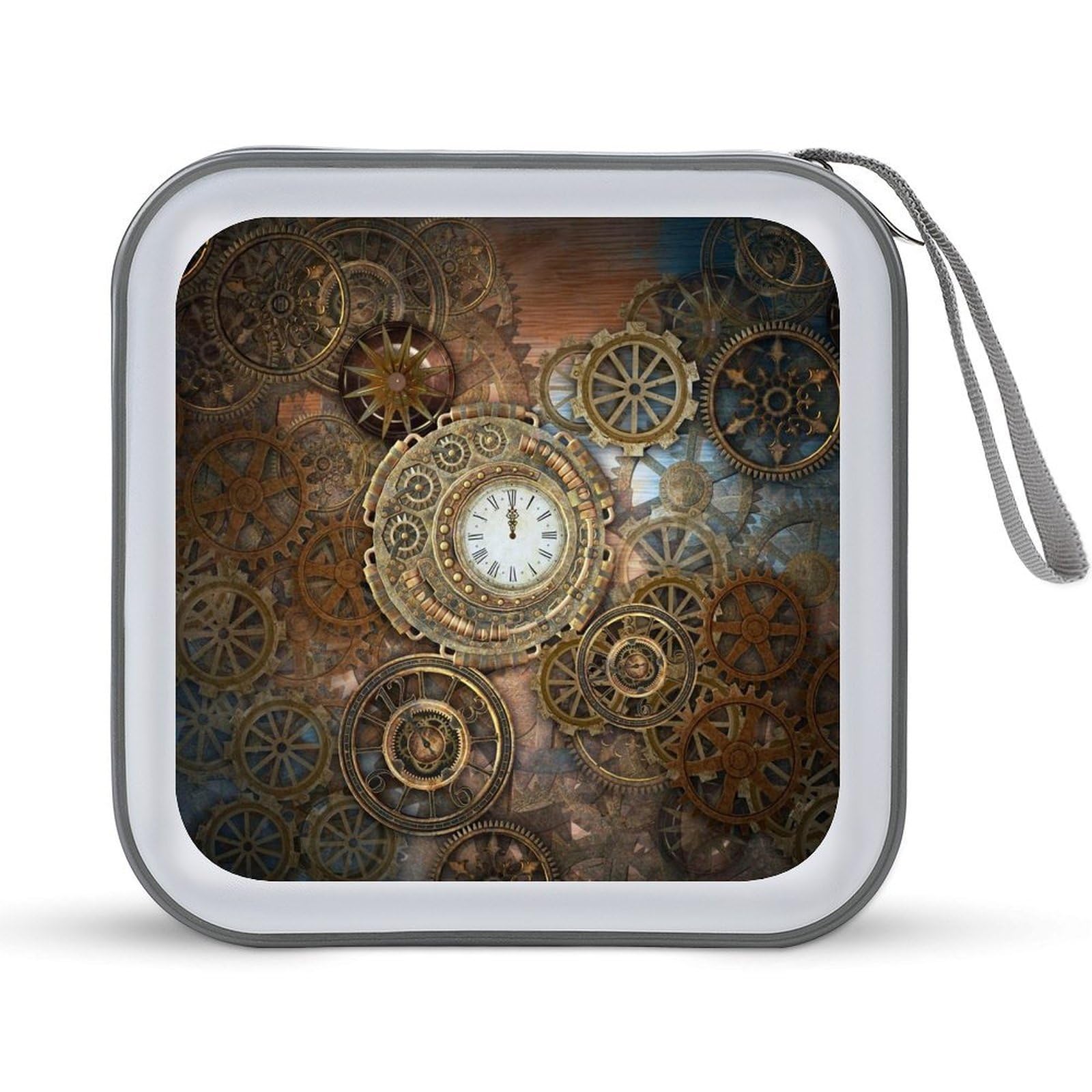 Estuche para CD Rusty Steampunk con organizador rígido de alta resistencia