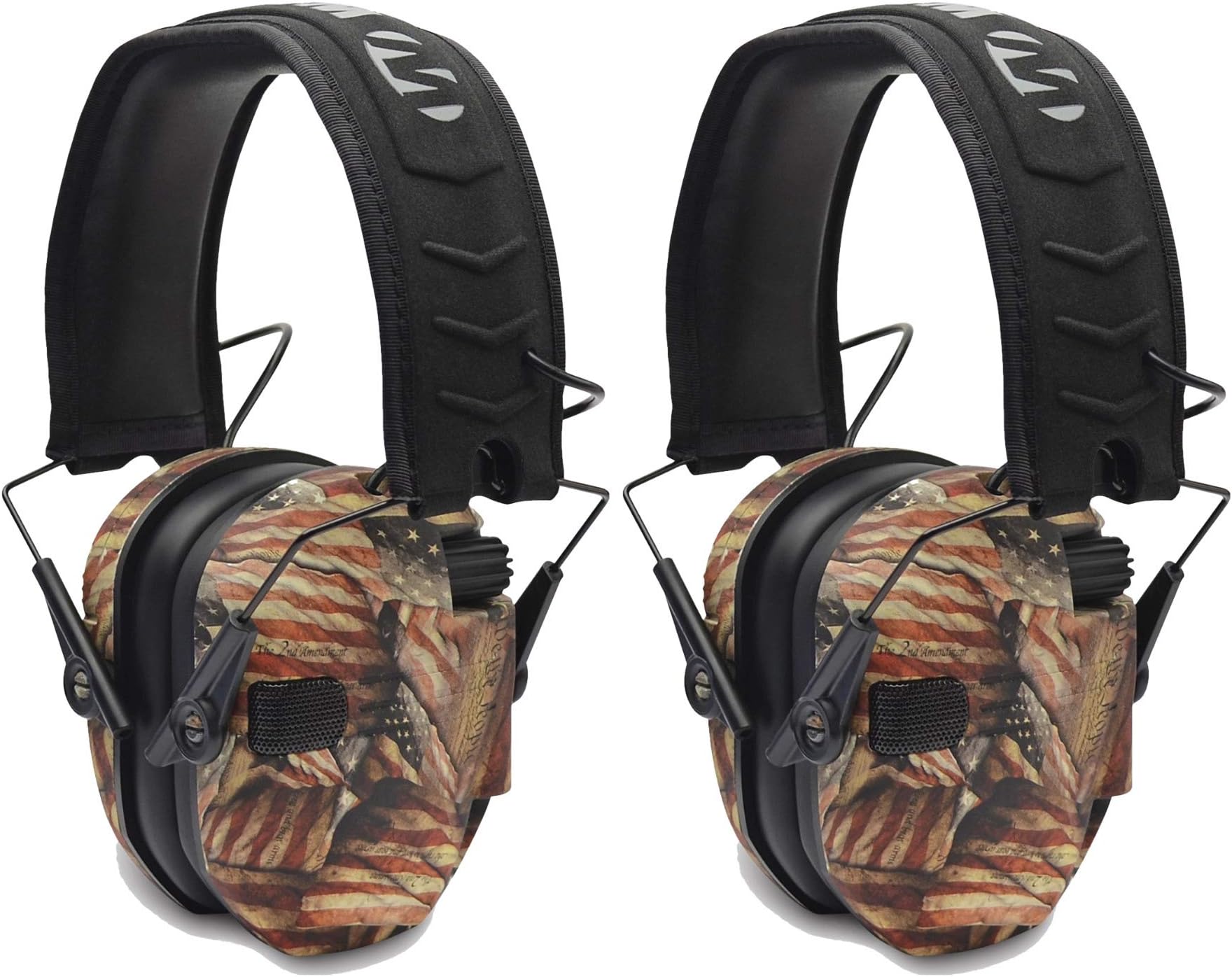 Razor Slim Electronic Shooting Muffs 2-Pack Bundle, USA 2nd Amendment (2 Items)