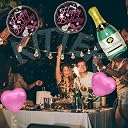 KITTER Champagne Foil Balloons for Birthday – 5 pc Set with Big 32” Champagne Bottle for Decoration | Birthday Decoration Items for Men | Cheers Foil Balloon for Husband Wife |Party Decor for Men gallery image