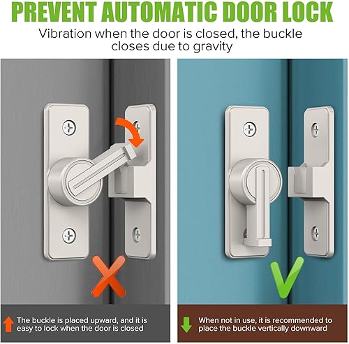 Miniatura 4 de Hardware de cerradura de puerta de granero, cierre de puerta de seguridad resistente de 90 grados, cerradura de cerrojo de perno abatible, pestillo