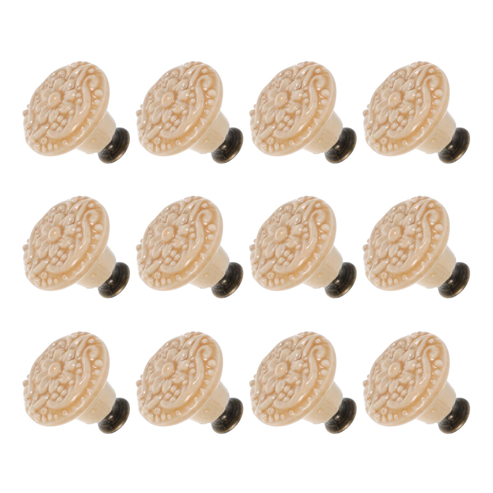 Boutons de tiroir porcelaine floral x12 : poignées céramique pour commode et armoire