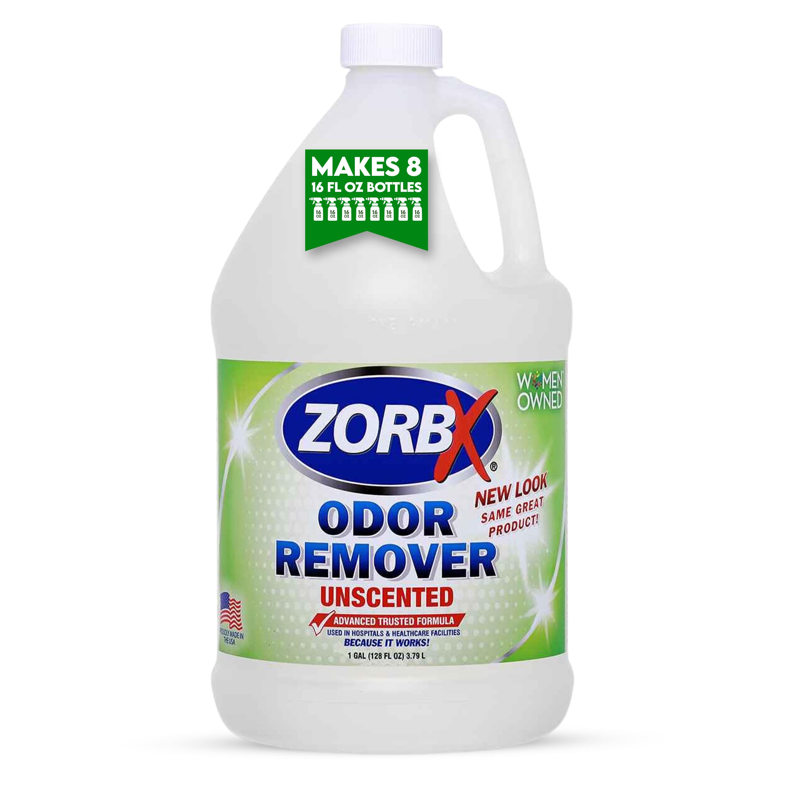 ZORBX Unscented Odor Eliminator Spray 128 Oz, 1 Gallon - Used in Hospitals & Healthcare Facilities - Advanced Trusted Odor Remover Formula - All-Purpose Deodorizer for Dog, Cat, Home, Carpet & Car