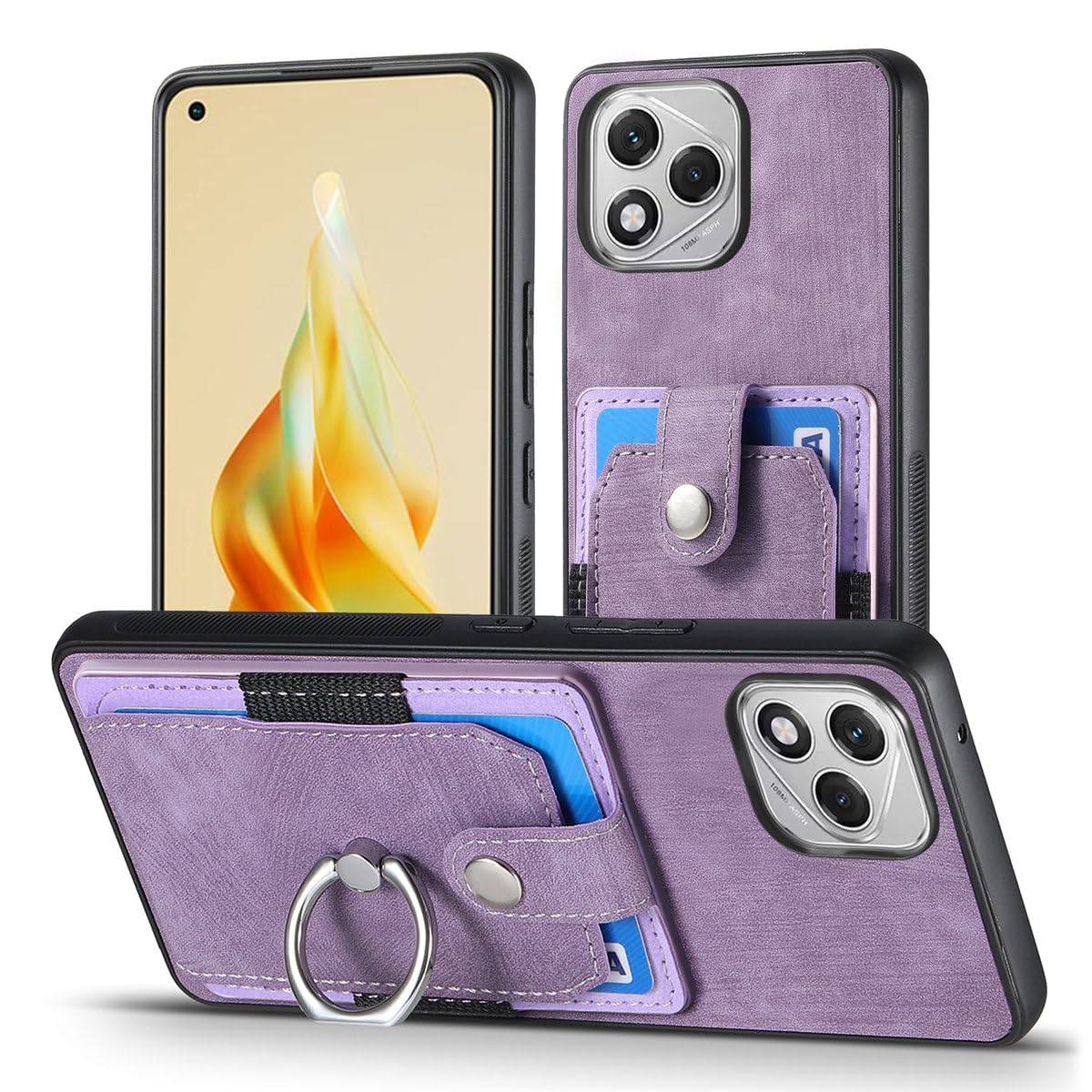 TOMYOU Cover per Honor 400 Pro (6.7 pollici), Flip Cover Antiurto Portafoglio Custodia con Funzione Stand Slot per Schede Oro Rosa