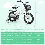 BABY JOY Les enfants font du vélo, 12 14 16 18 Inches Enfants Bicyclettes pour garçons Filles Âge 3-8 ans avec roues de formation, frein à main, freins sous-marins & Panier amovible, Vélo enfant de couleurs multiples